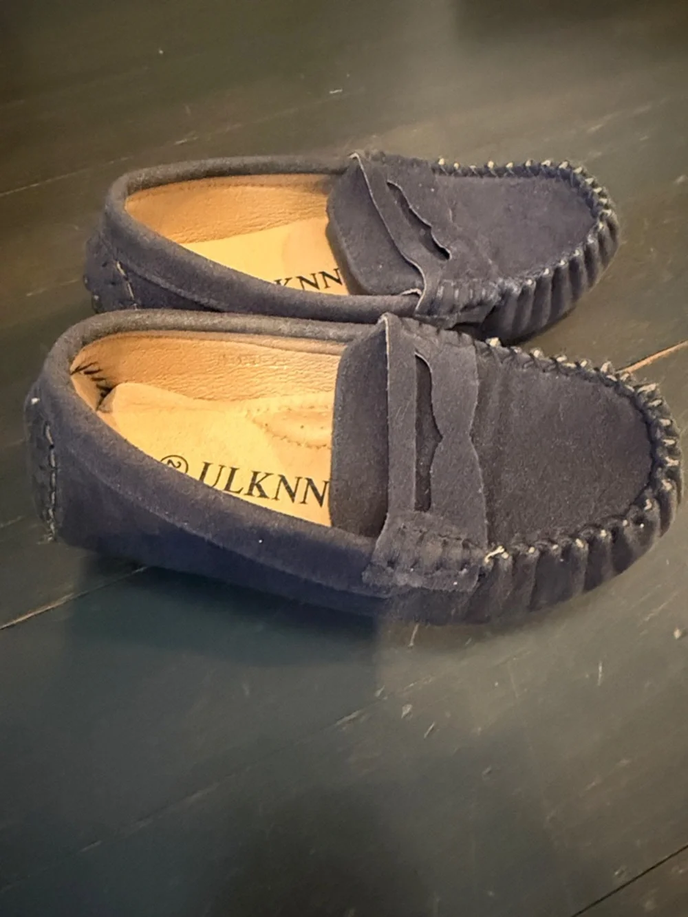 Baby Navy Suede Moccasin Loafers
